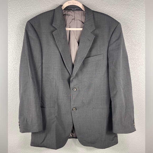 Hugo Boss Other - BOSS HUGO BOSS Saks Fifth Avenue Virgin Wool Men’s Blazer Suit Jacket Grey Lined